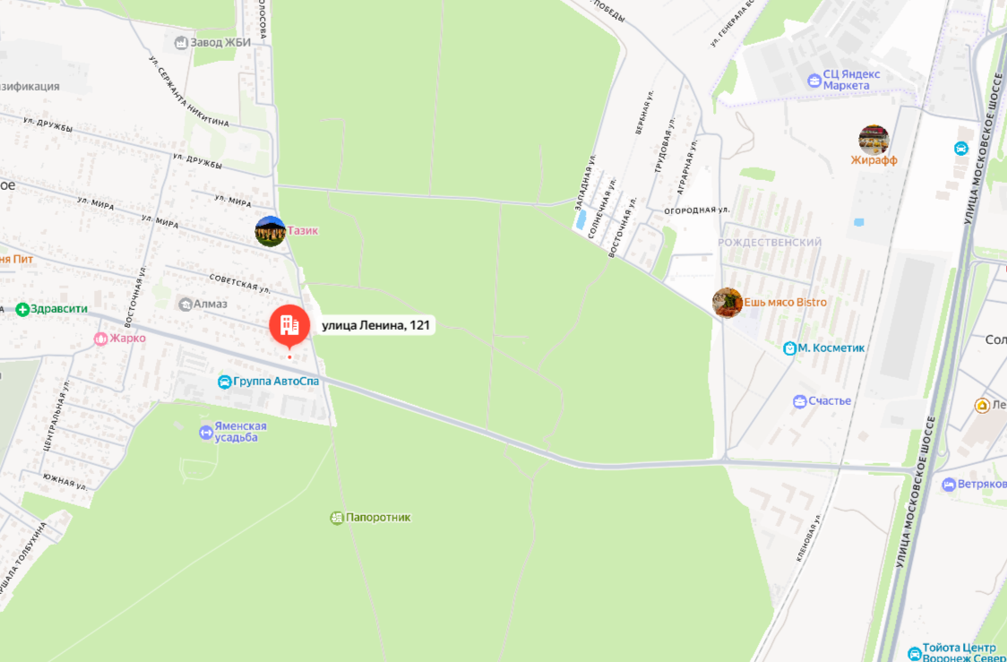 Карта места проведения